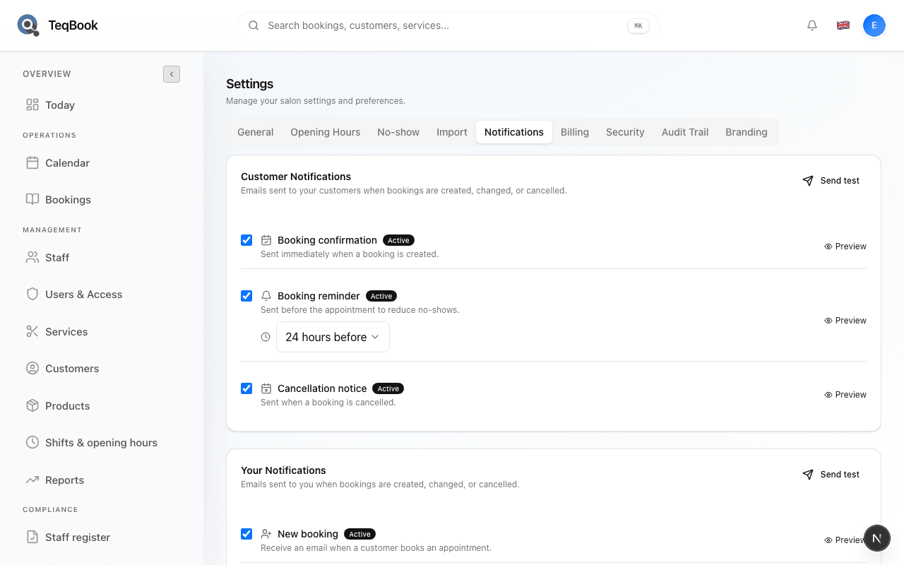 configure email notifications screenshot