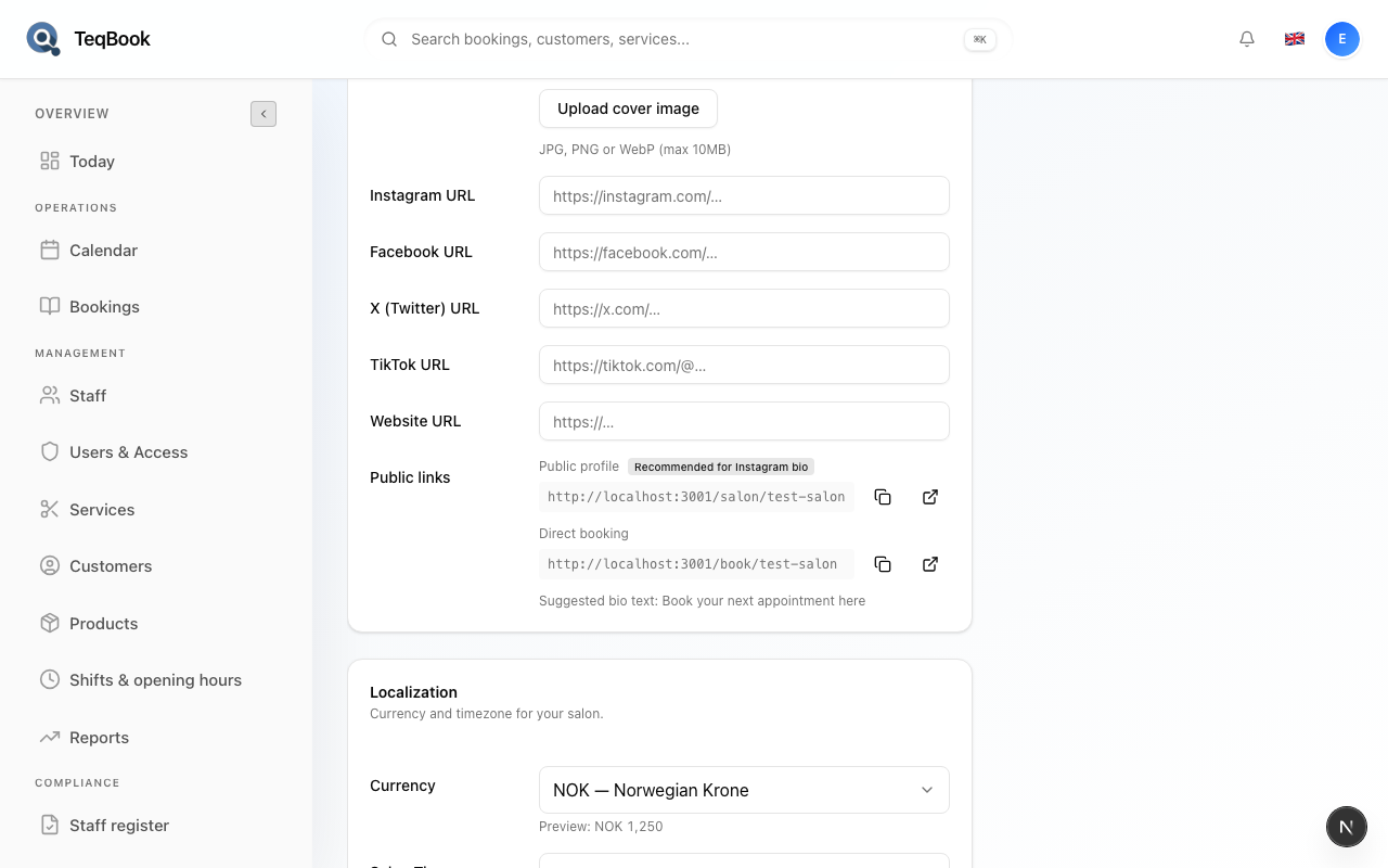 Onboarding online and public booking choices
