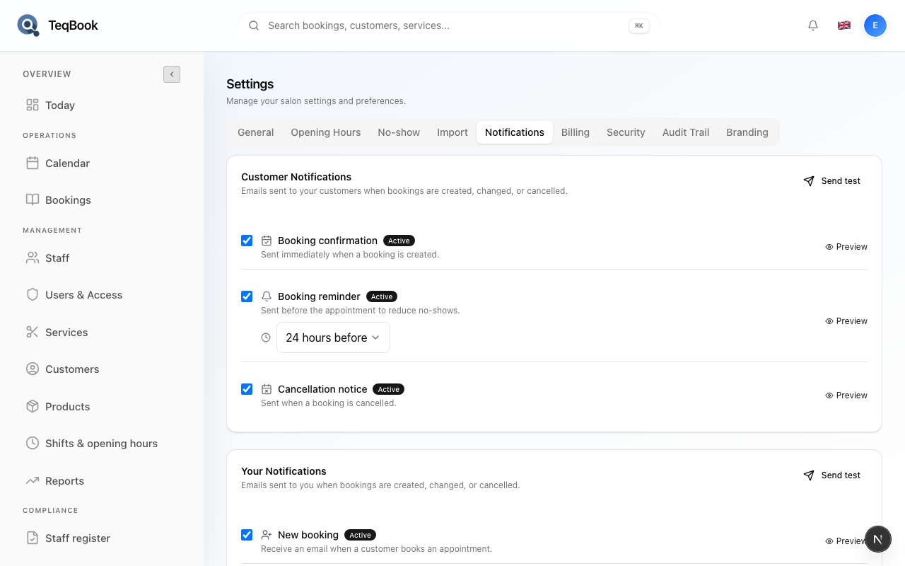 email not sent screenshot