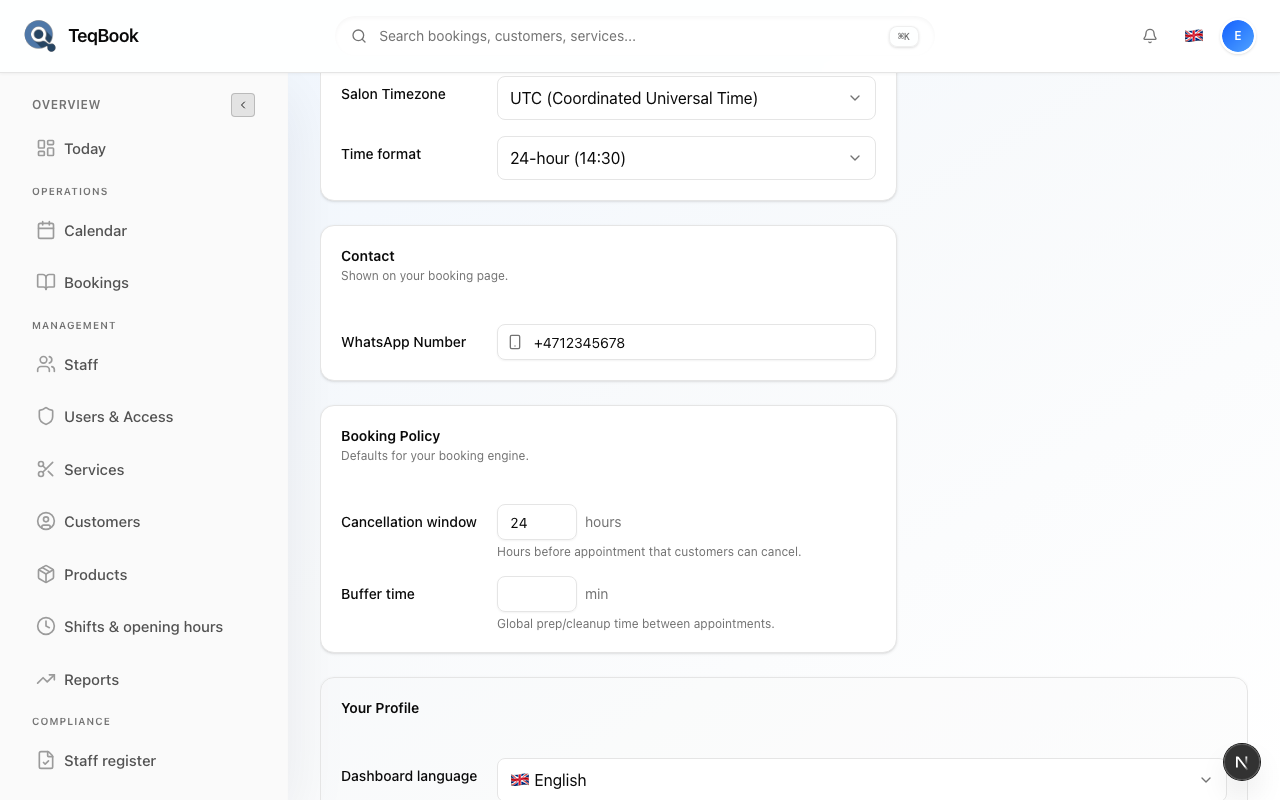 Cancellation window field