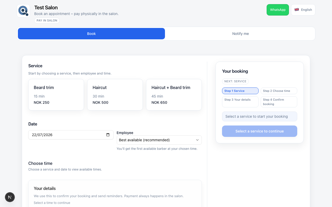 Direct booking after policy save
